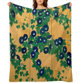Morning Glories by Suzuki Kiitsu Sustainable Throw Blanket