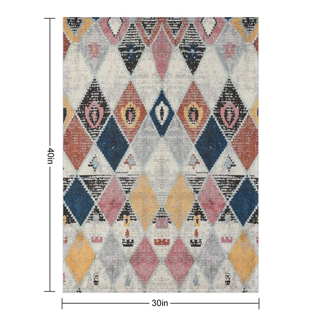 Heritage Bohemian Rug Style Easy Care Throw Blanket