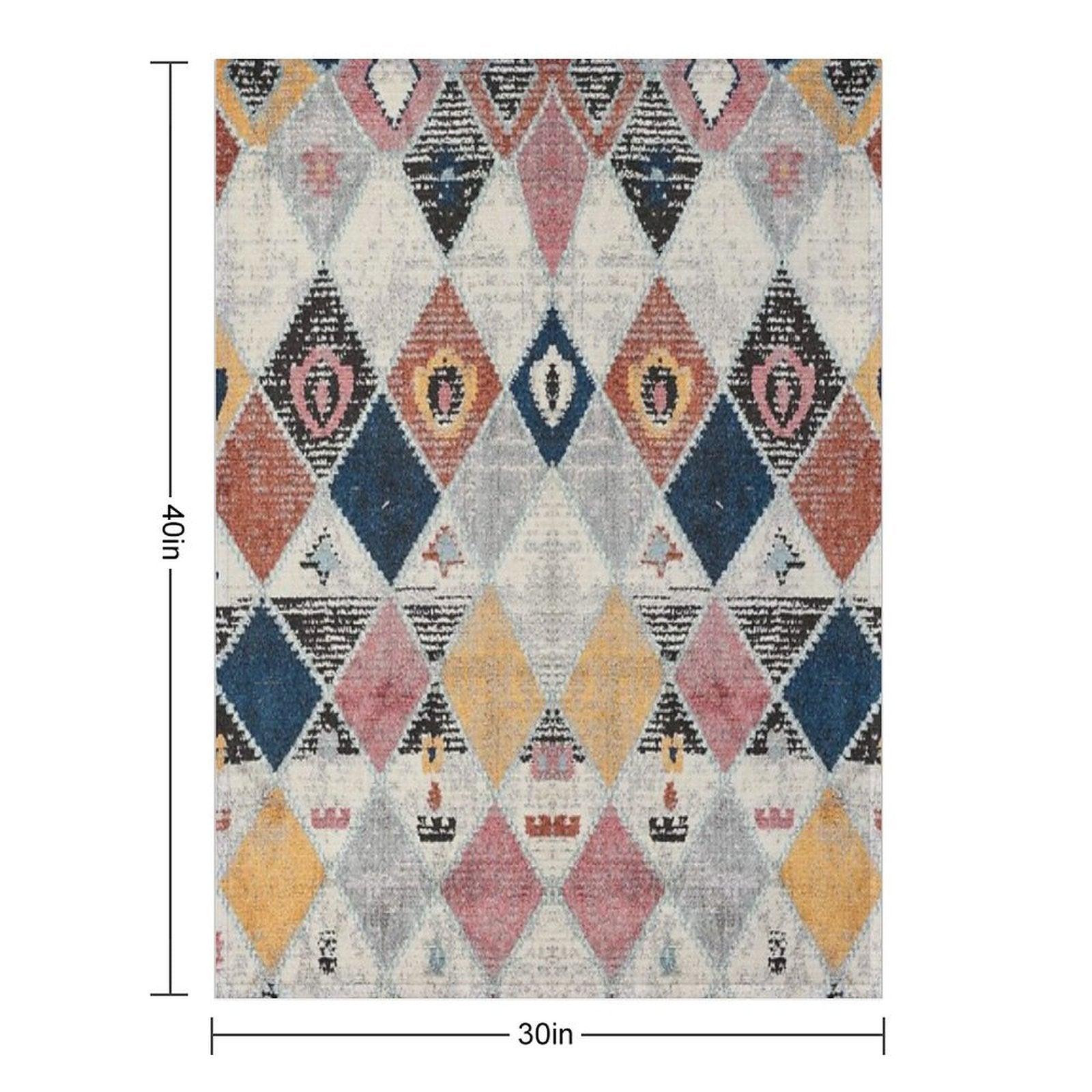 Heritage Bohemian Rug Style Easy Care Throw Blanket