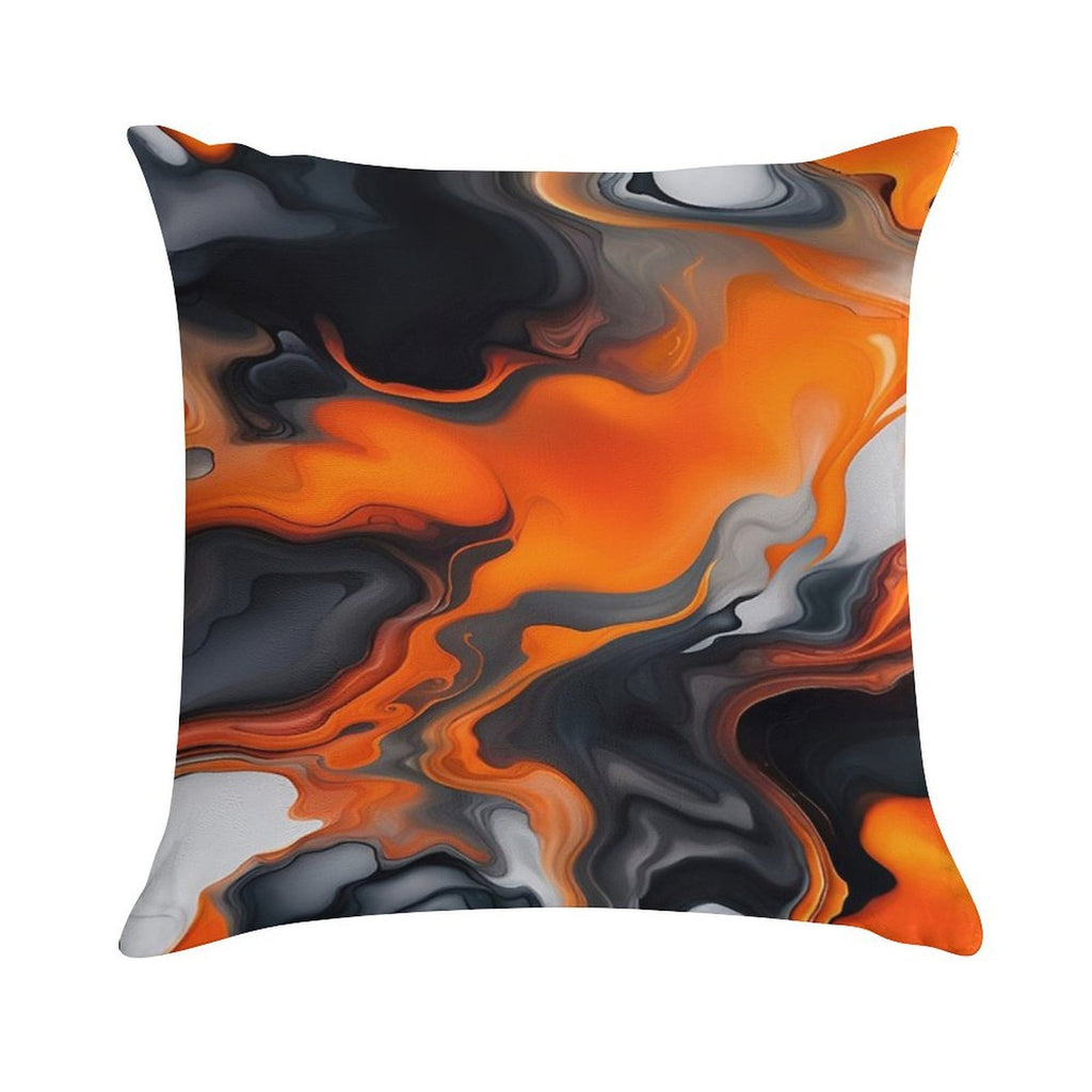 Translucent Burnt Orange White Black Grey Abstract Soft Bedroom Essential Throw Pillow