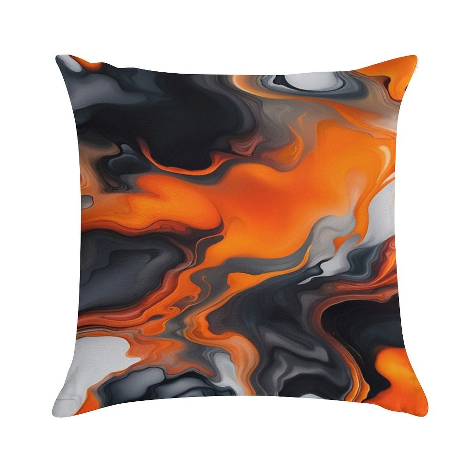 Translucent Burnt Orange White Black Grey Abstract Soft Bedroom Essential Throw Pillow