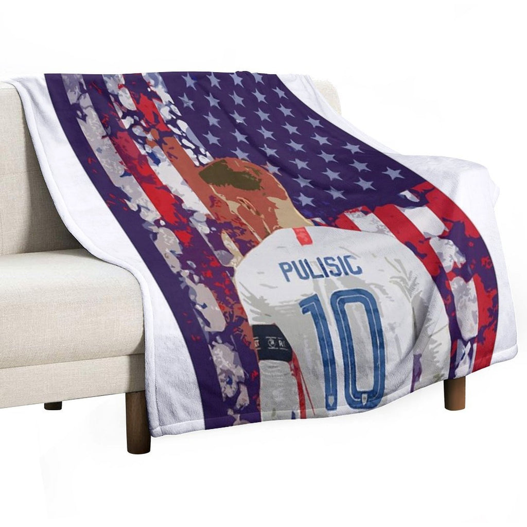 Christian Pulisic USA Poster Velvety-soft Throw Blanket