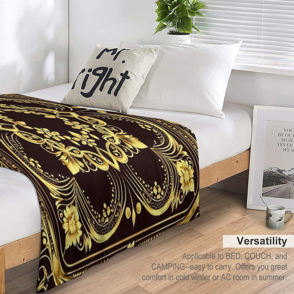Royal Pattern Wrinkle-free Throw Blanket