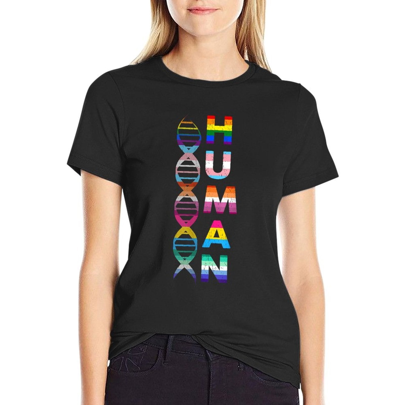 HUMAN LGBT Gay Pride LGBTQ Transgender Rainbow Lesbian  Quick-drying T-Shirt