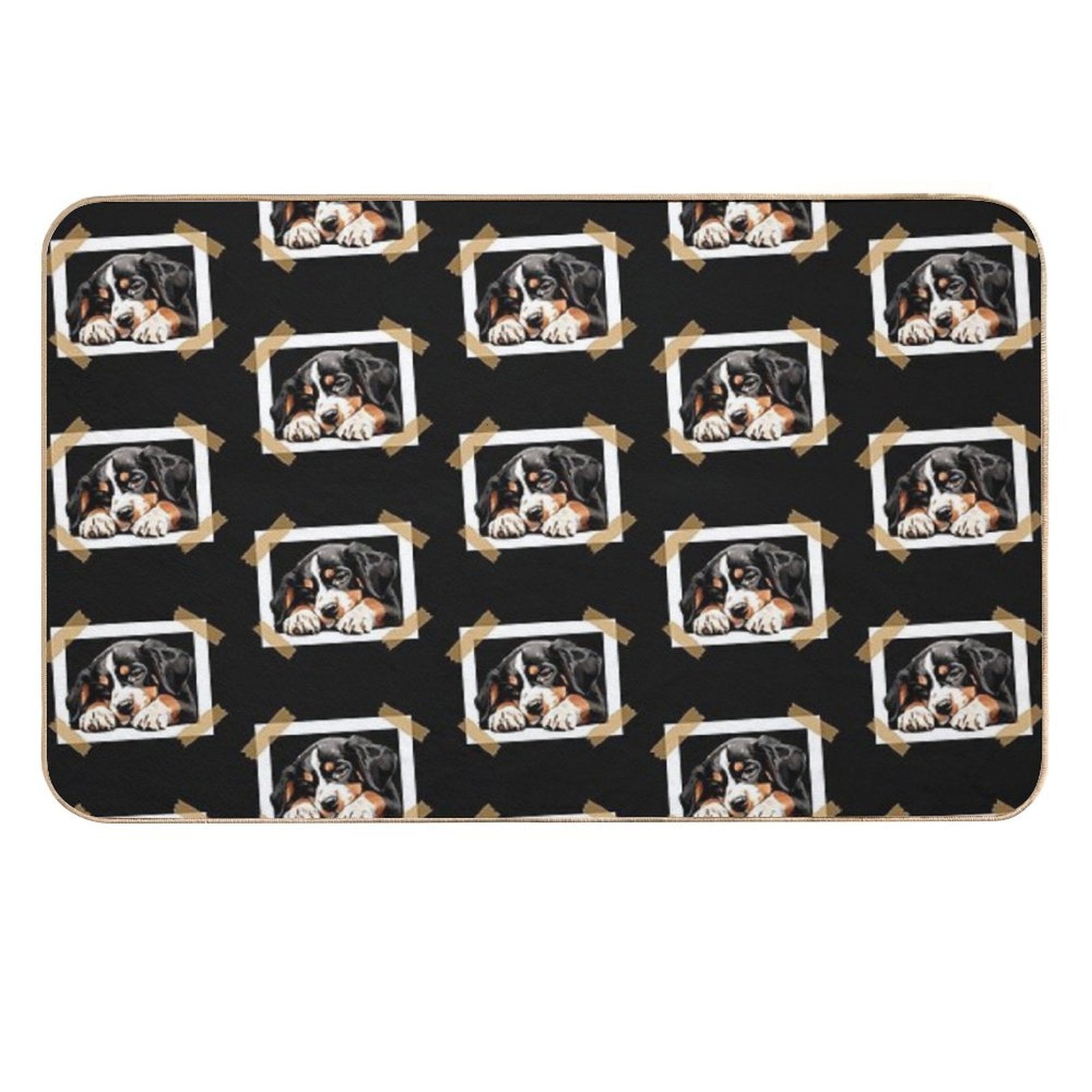 Entlebucher Mountain Puppy Sleeping  Slip-Resistant Bath Mat