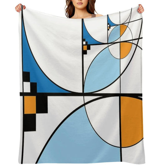 Mid Century Modern Lykes Blues Shrink-resistant Throw Blanket