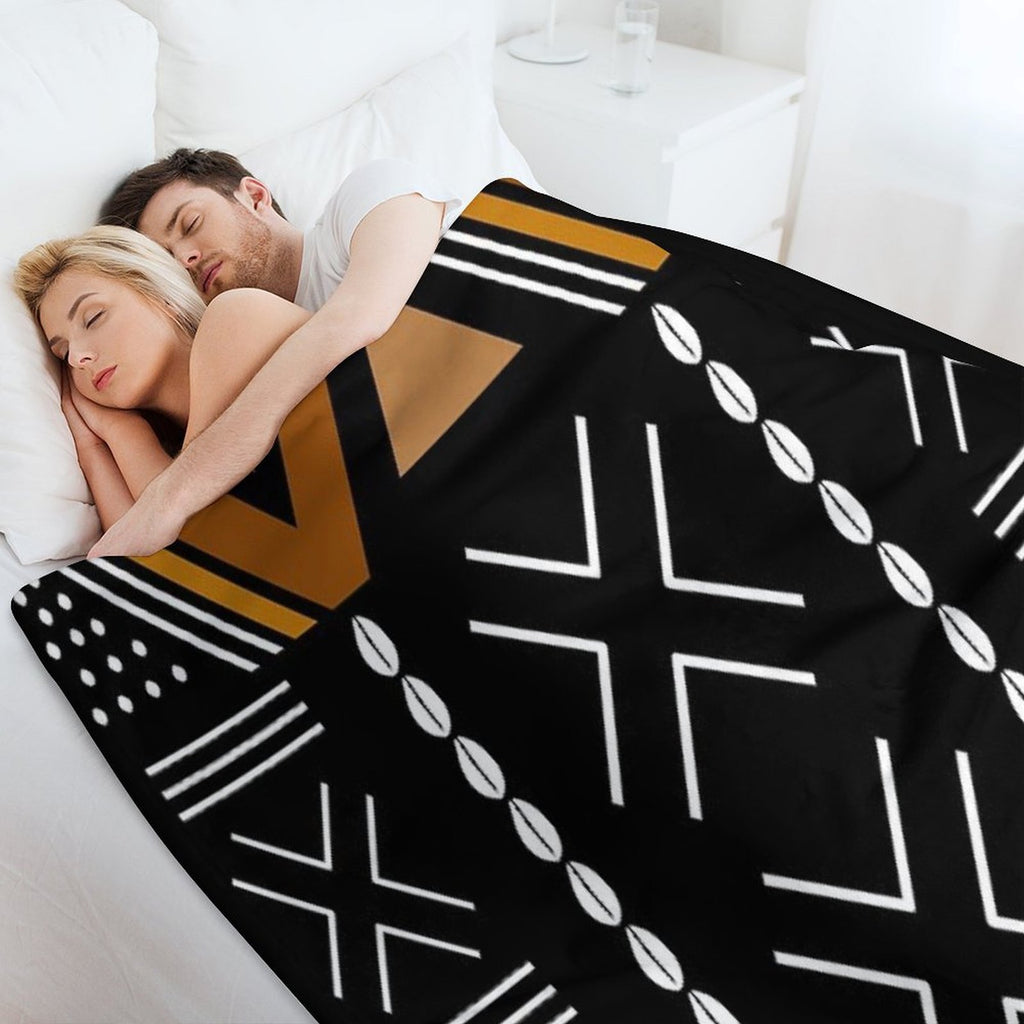African Mud Cloth Bogolan Design Comfort Throw Blanket