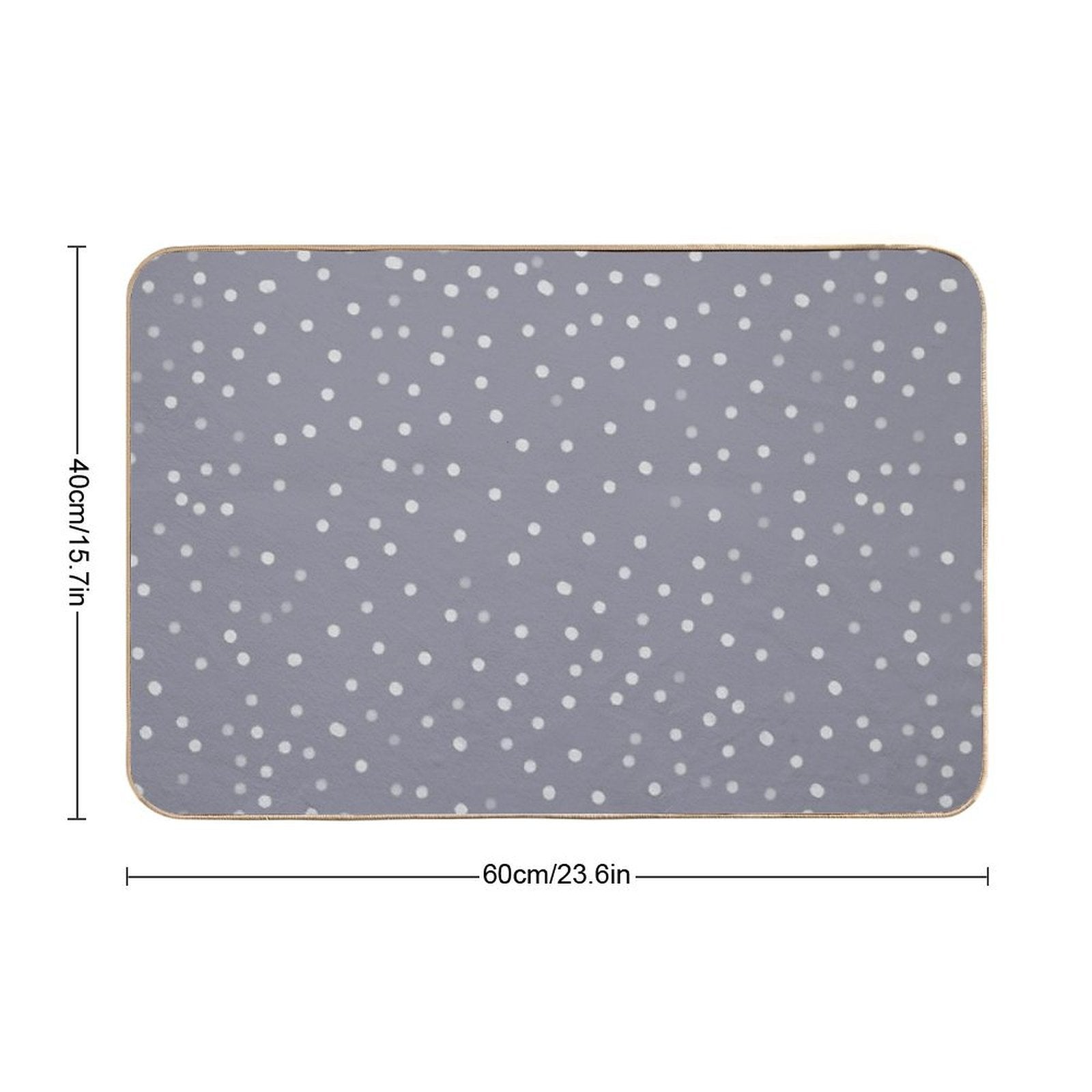 Blue Grey And White Color Polka Dots Design  Easy To Clean Bath Mat