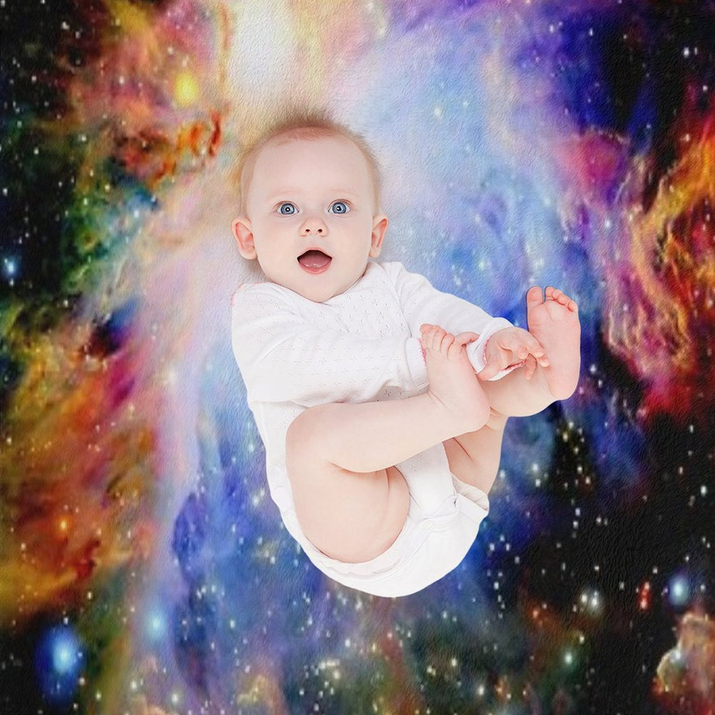 Galaxy Dark & Colorful Orion Nebula Easy Care Throw Blanket