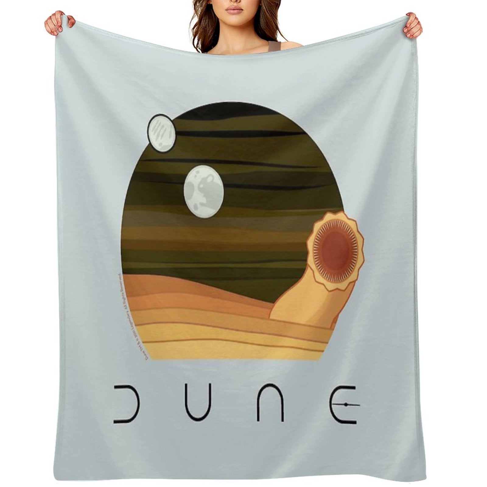 Dune Desert Night And Sandworm Travel-friendly Throw Blanket