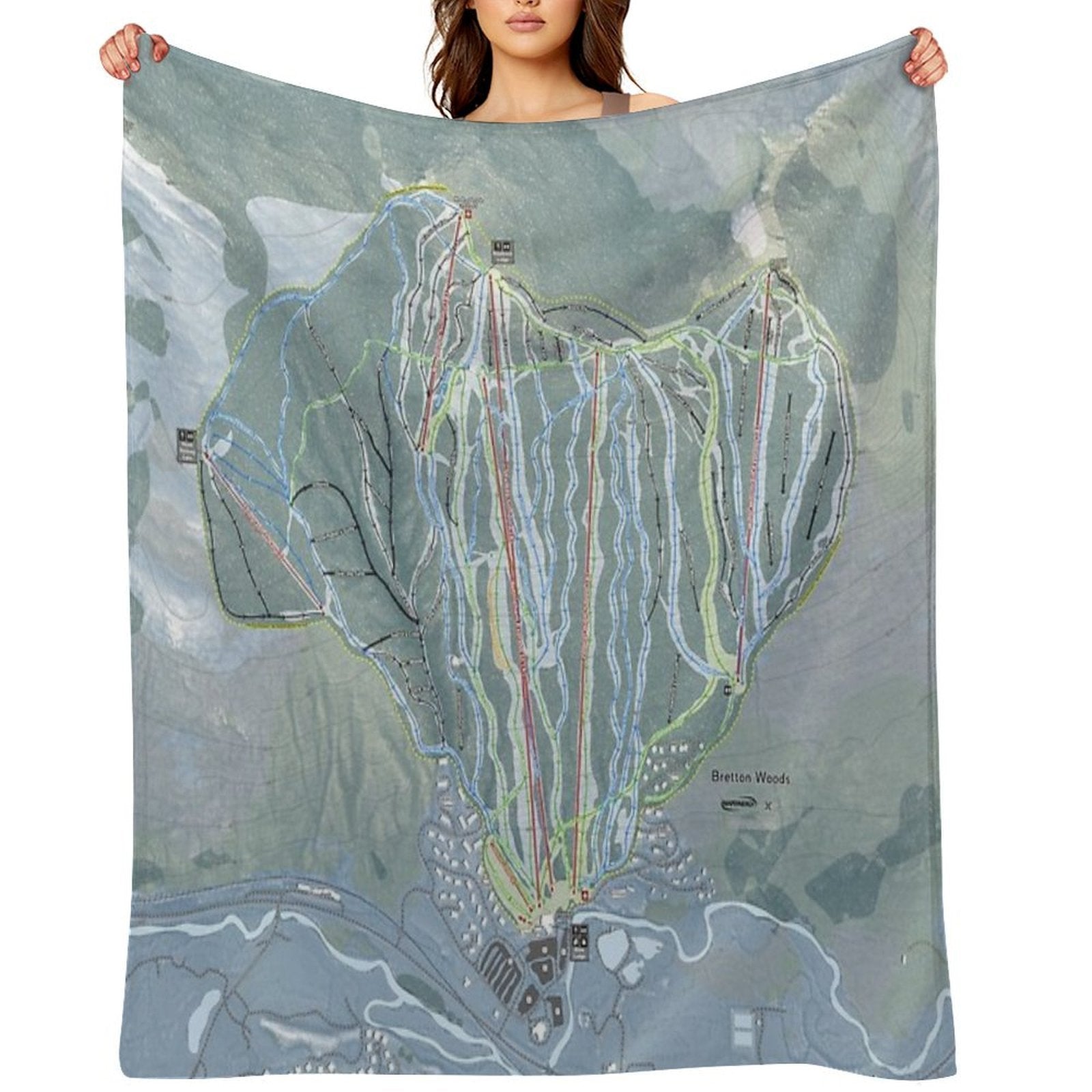 Bretton Woods Resort Trail Map Gift-ready Throw Blanket