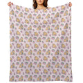 Pink Guinea Pig And Strawberry Pattern Eco-conscious Throw Blanket
