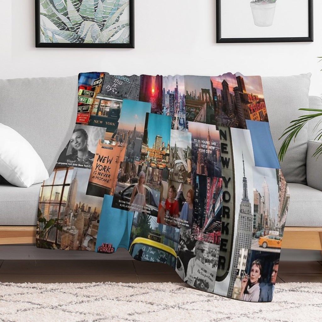 Nyc Aesthetic Collage Comfort Throw Blanket