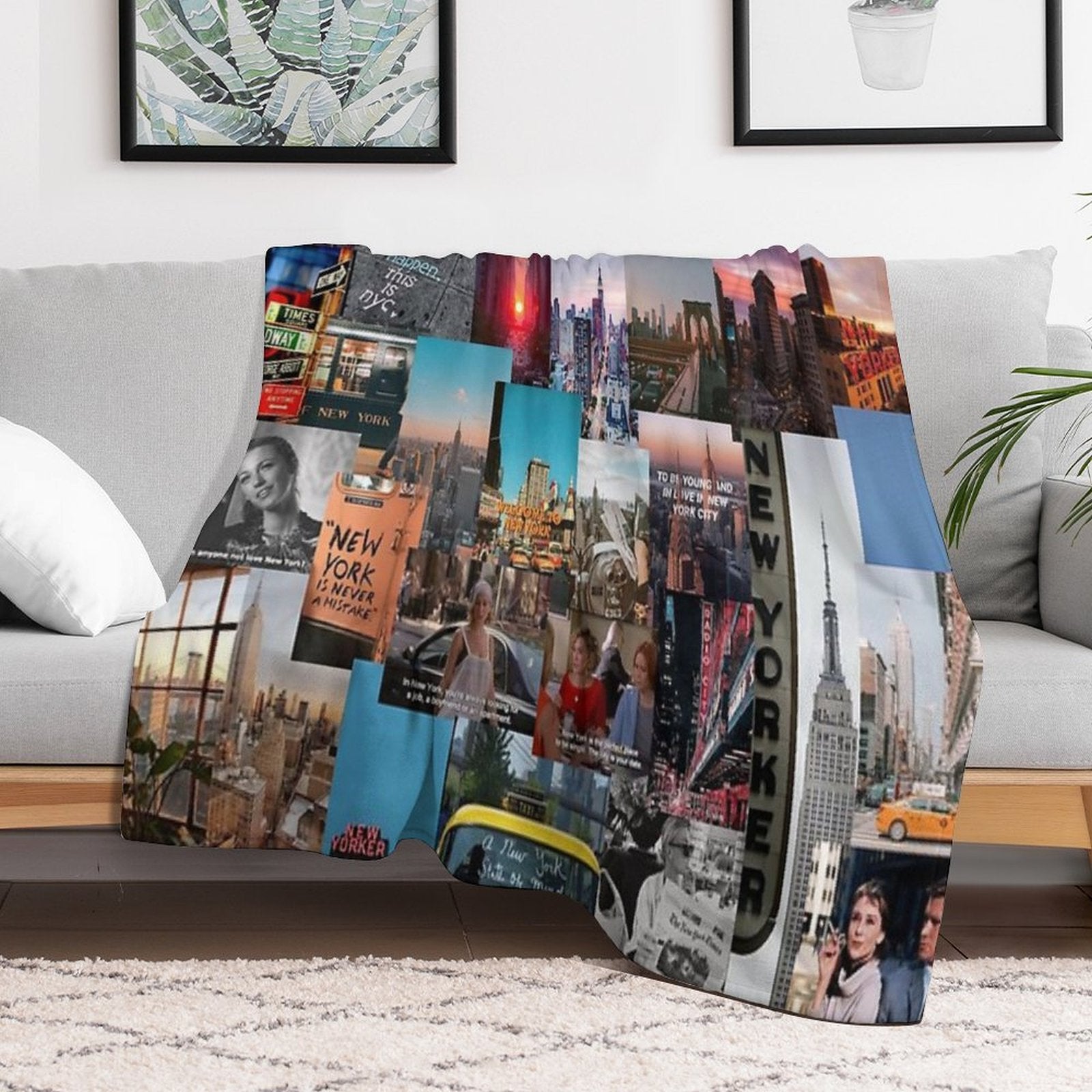 Nyc Aesthetic Collage Comfort Throw Blanket