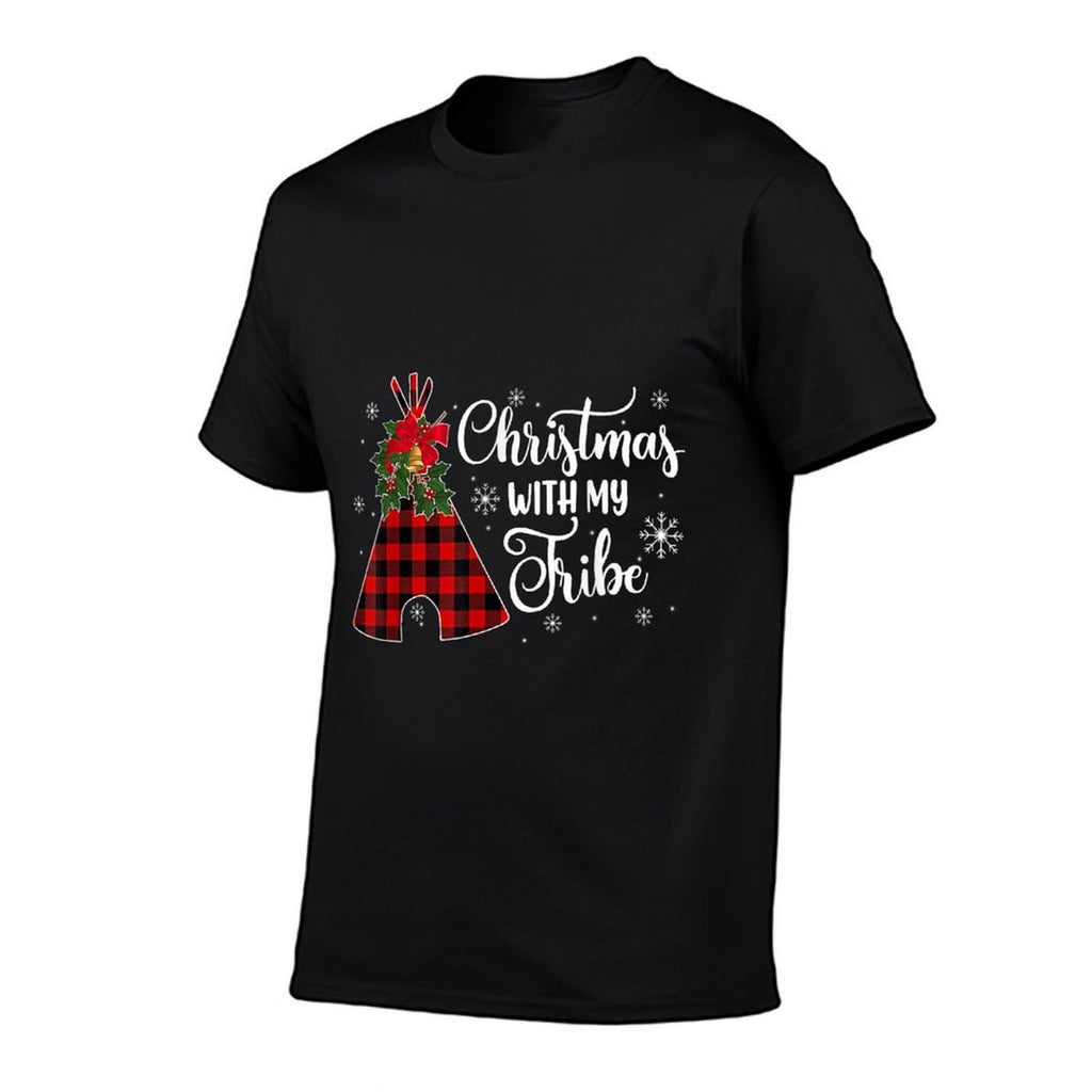 Christmas Party With My Tribe Buffalo Plaid Family Pajama  Trendy Pattern T-Shirt