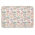 Boho Abstract Free-Form Pattern  Terracotta And Pastel Organic Shapes  Anti-Trip Bath Mat