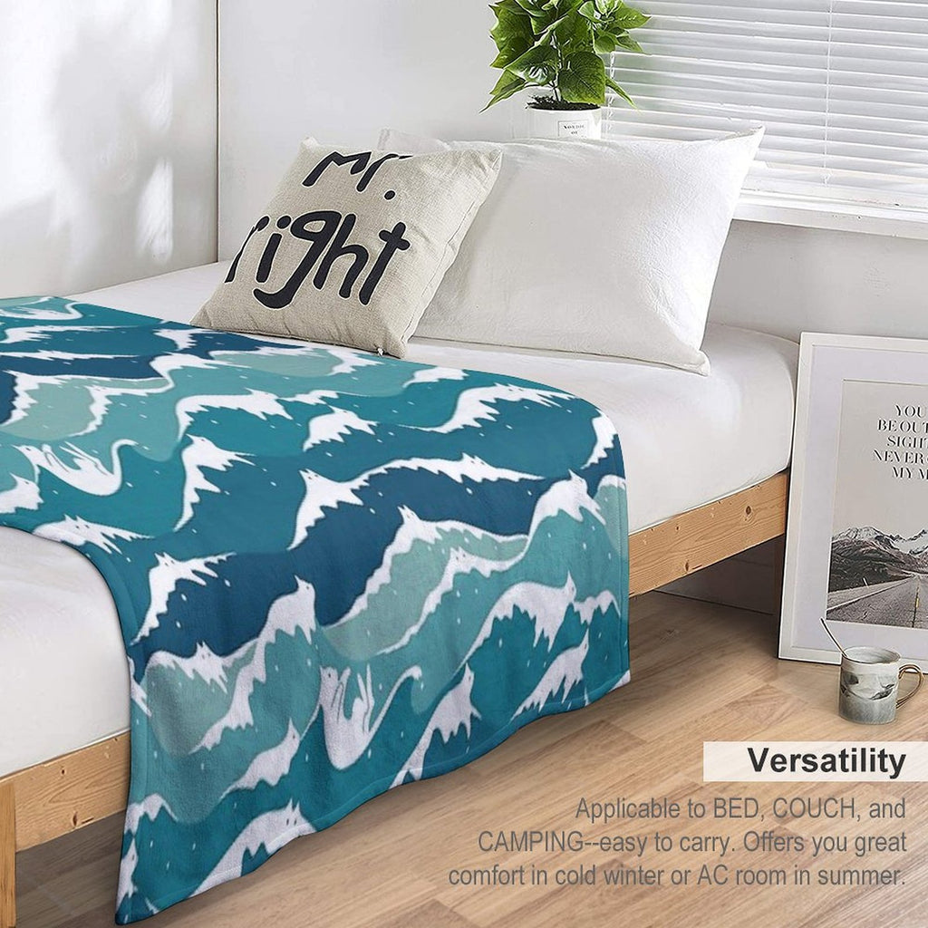 Cat Landscape 135 Cat Waves Machine-washable Throw Blanket