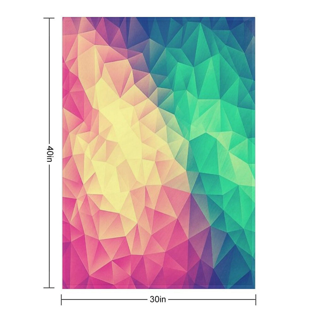 Abstract Polygon Multi Color Cubism Low Poly Triangle Pride  LGBT Design Shrink-resistant Throw Blanket