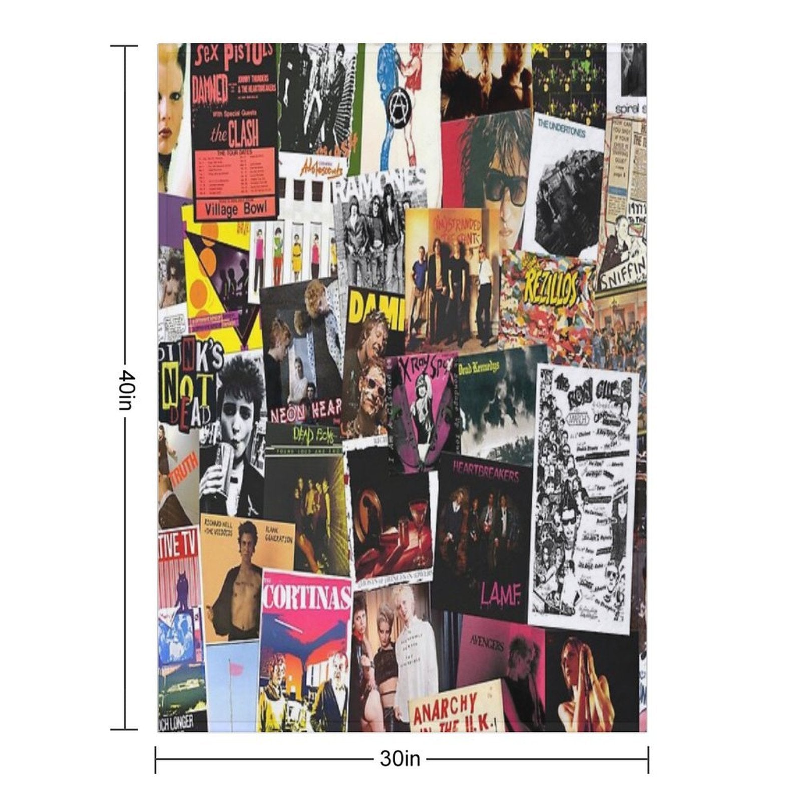70s Punk Rock Music Anti-pilling Throw Blanket