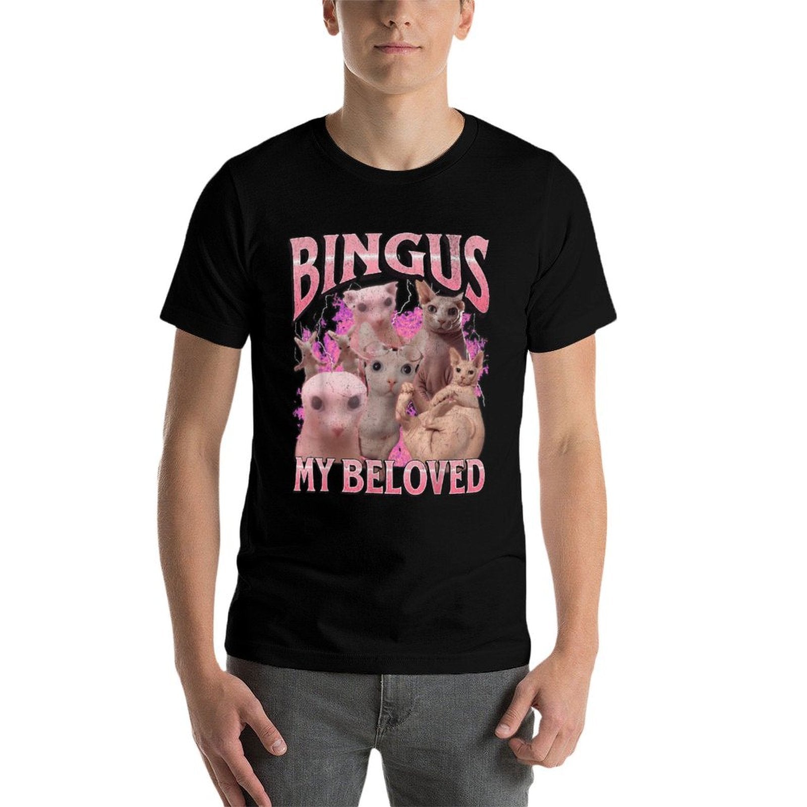 Bingus My Beloved Funny Sphinx Cat Meme Bootleg Graphic for Men Women Kids  Slim-fit Cut T-Shirt