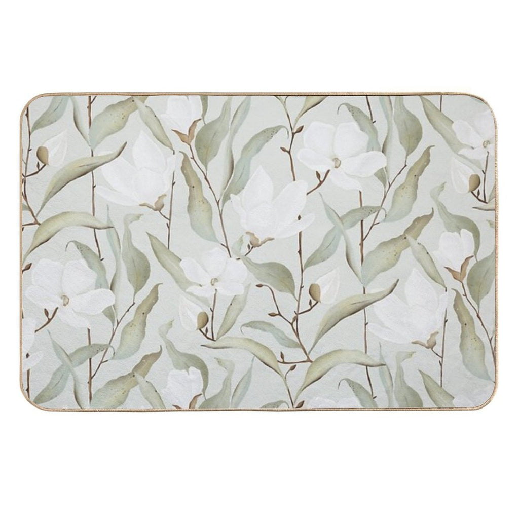 Magnolia Lane Floral Print  Easy Maintenance Bath Mat