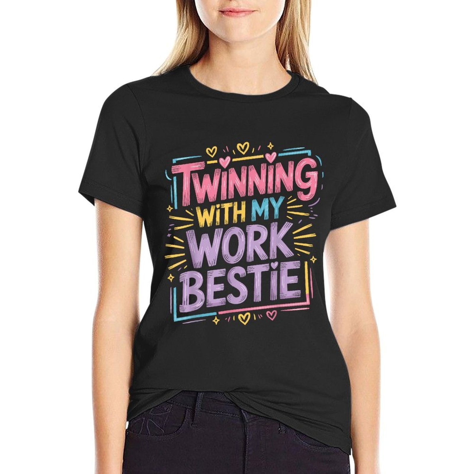 Twinning With My Work Bestie - Twins Day Best Friend  Affordable Price T-Shirt