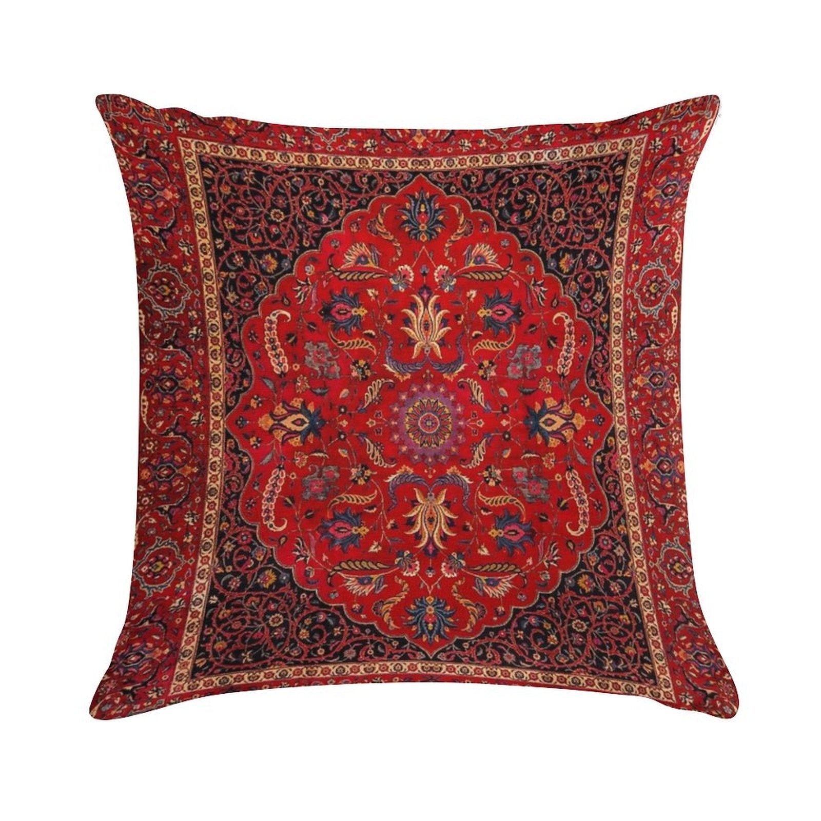 Red Persian Rug Soft Washable Throw Pillow