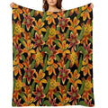 Watercolor Lilies Seamless Pattern All-season Throw Blanket