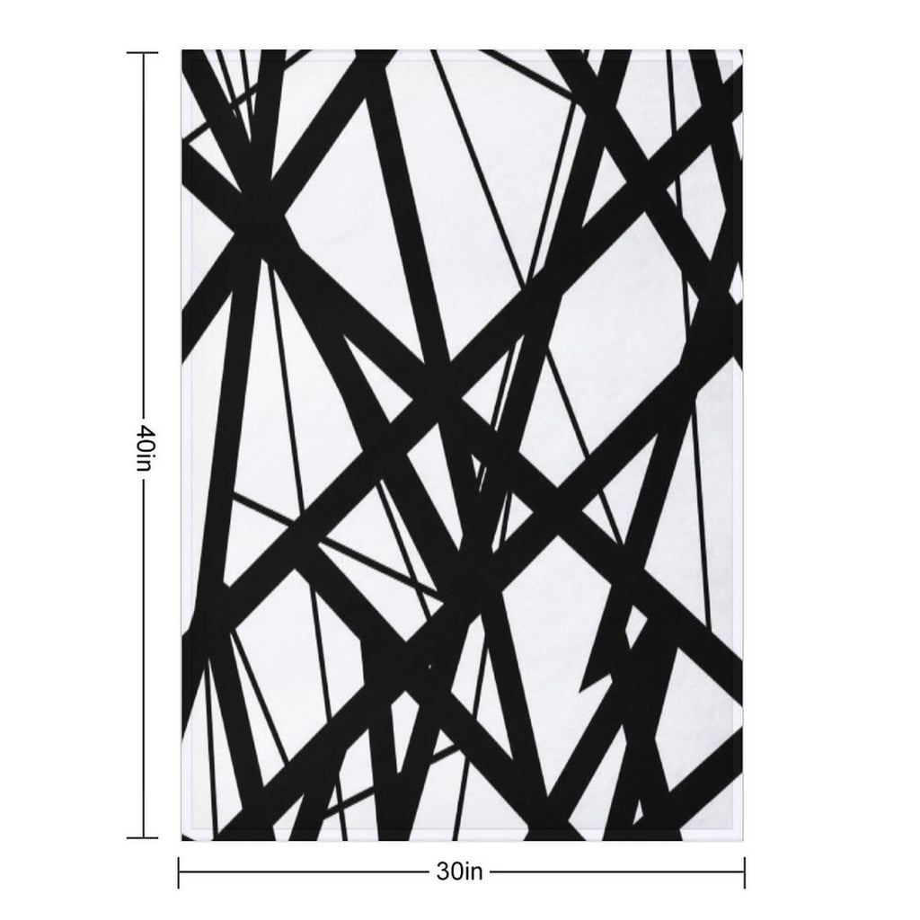 EVH Authentic Black & White Stripes Design (pure White) Quick-dry Throw Blanket