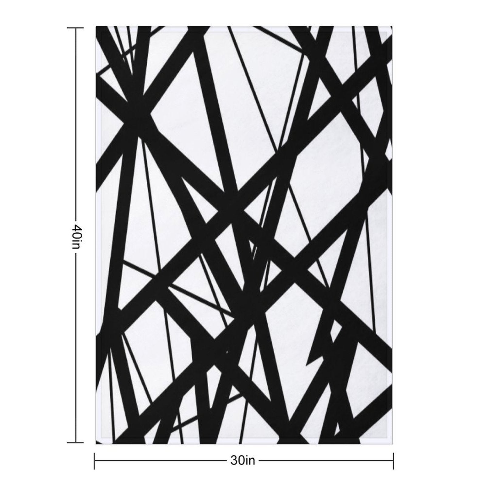 EVH Authentic Black & White Stripes Design (pure White) Quick-dry Throw Blanket