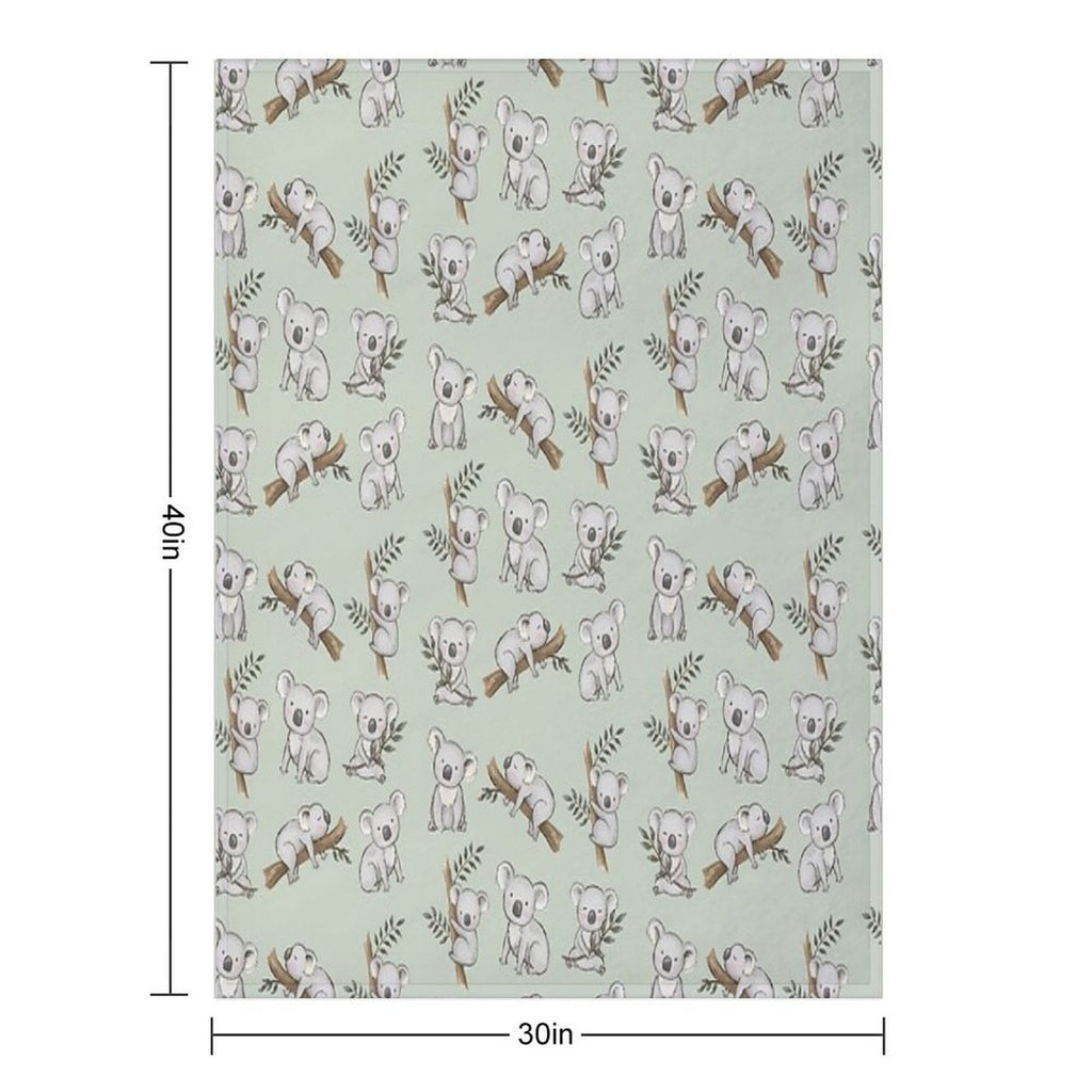 Aussie Animals Cute Koalas Set Shrink-resistant Throw Blanket