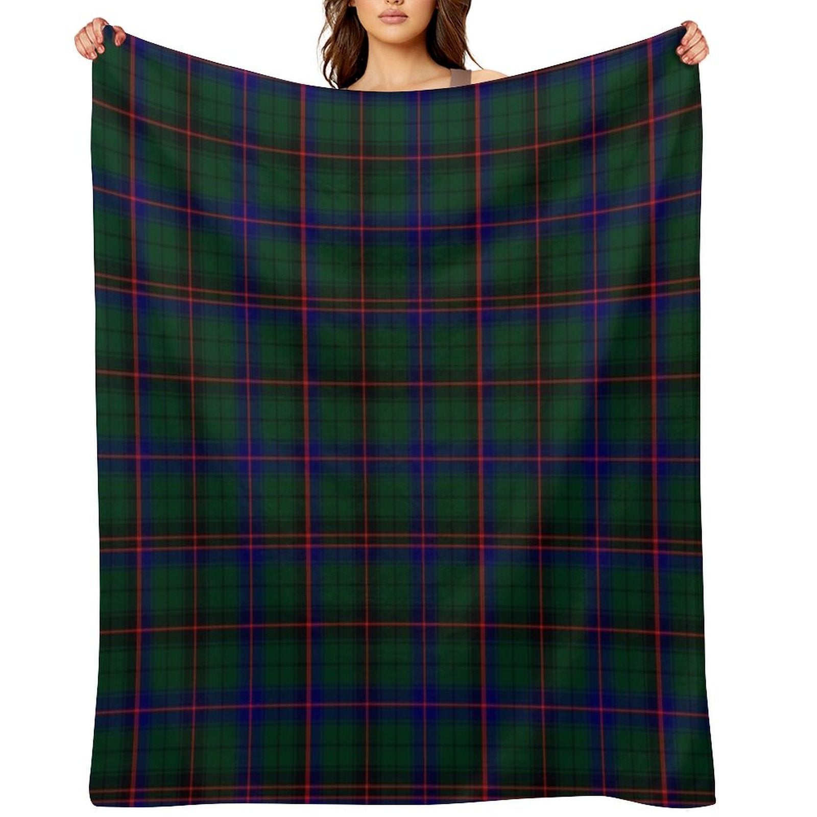 Clan Davidson Tartan Sustainable Throw Blanket