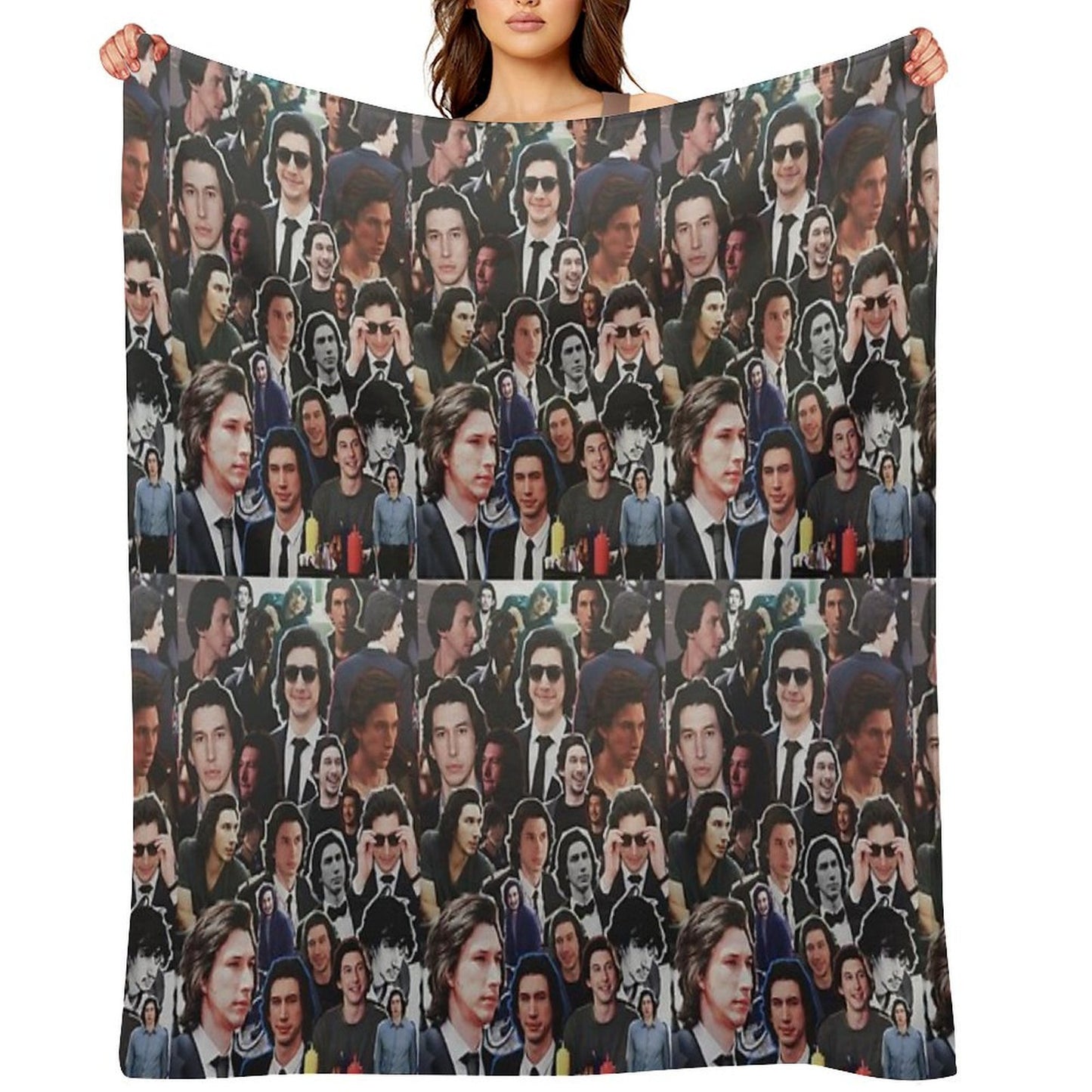 Assorted Adam Driver Collage Anti-pilling Throw Blanket