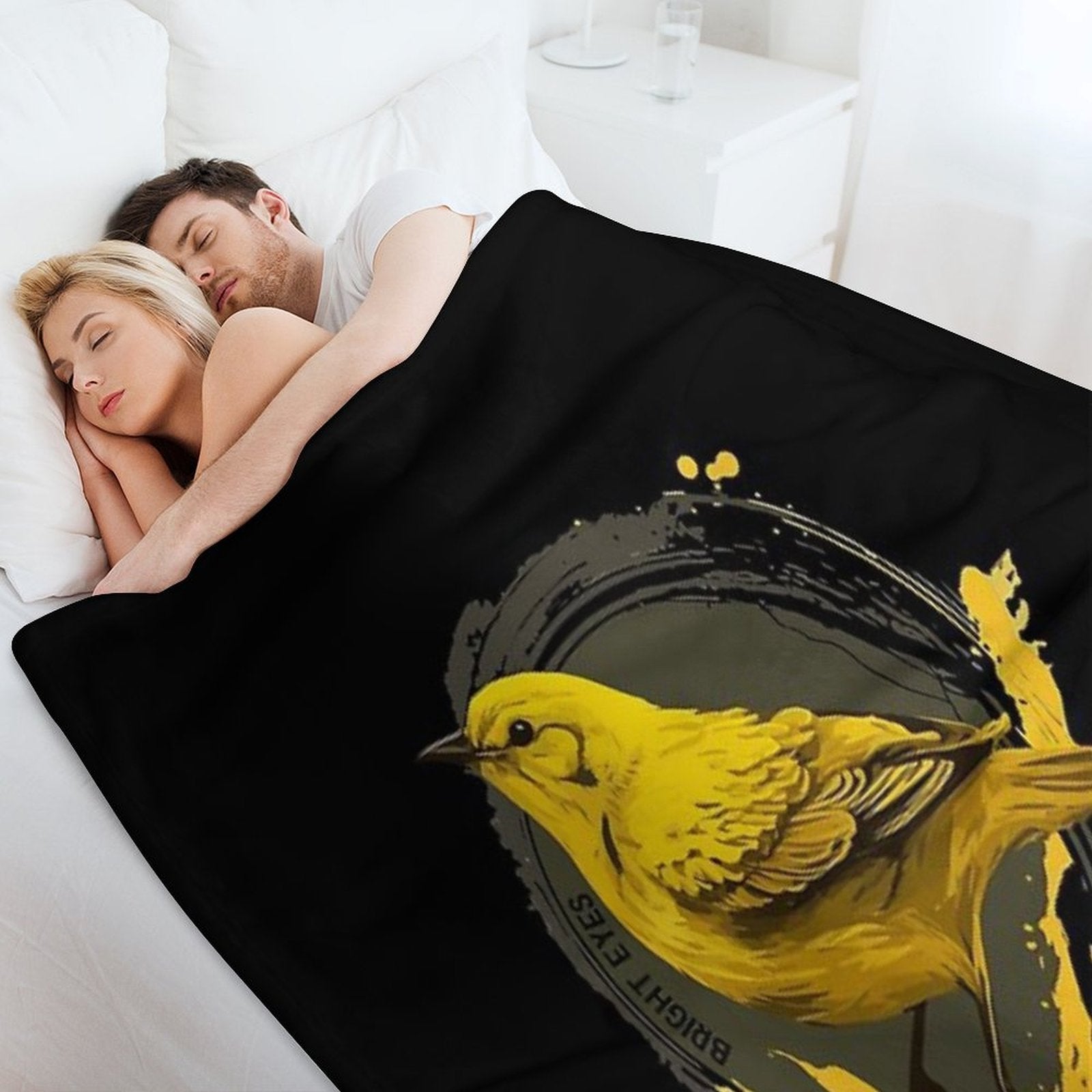 Bright Eyes Yellow Bird - Bright Eyes Easy Care Throw Blanket
