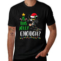 Is This Jolly Enough Black Cat Merry Christmas Tree Lights  Polyester Blend T-Shirt
