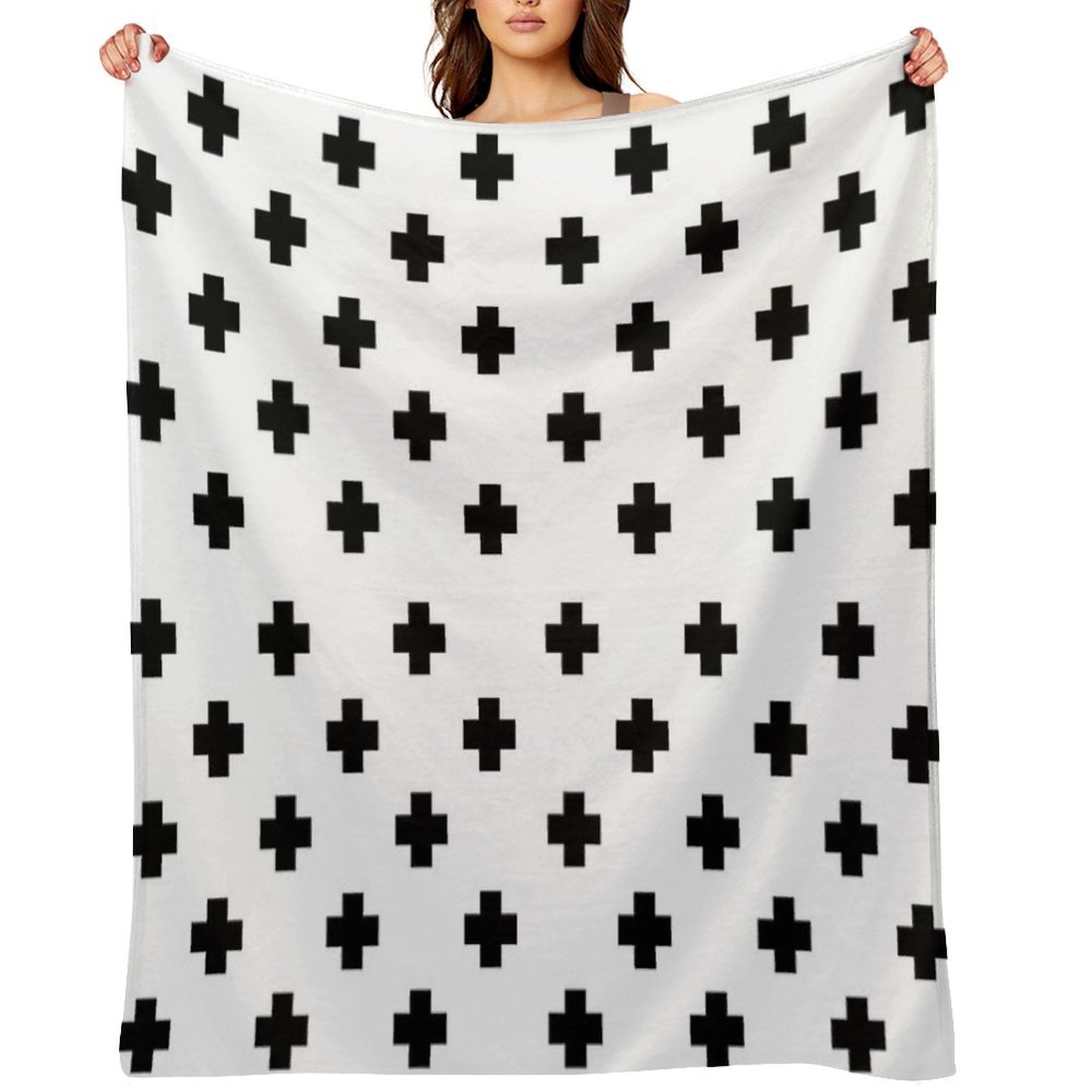 Swiss Cross Pattern Anti-pilling Throw Blanket
