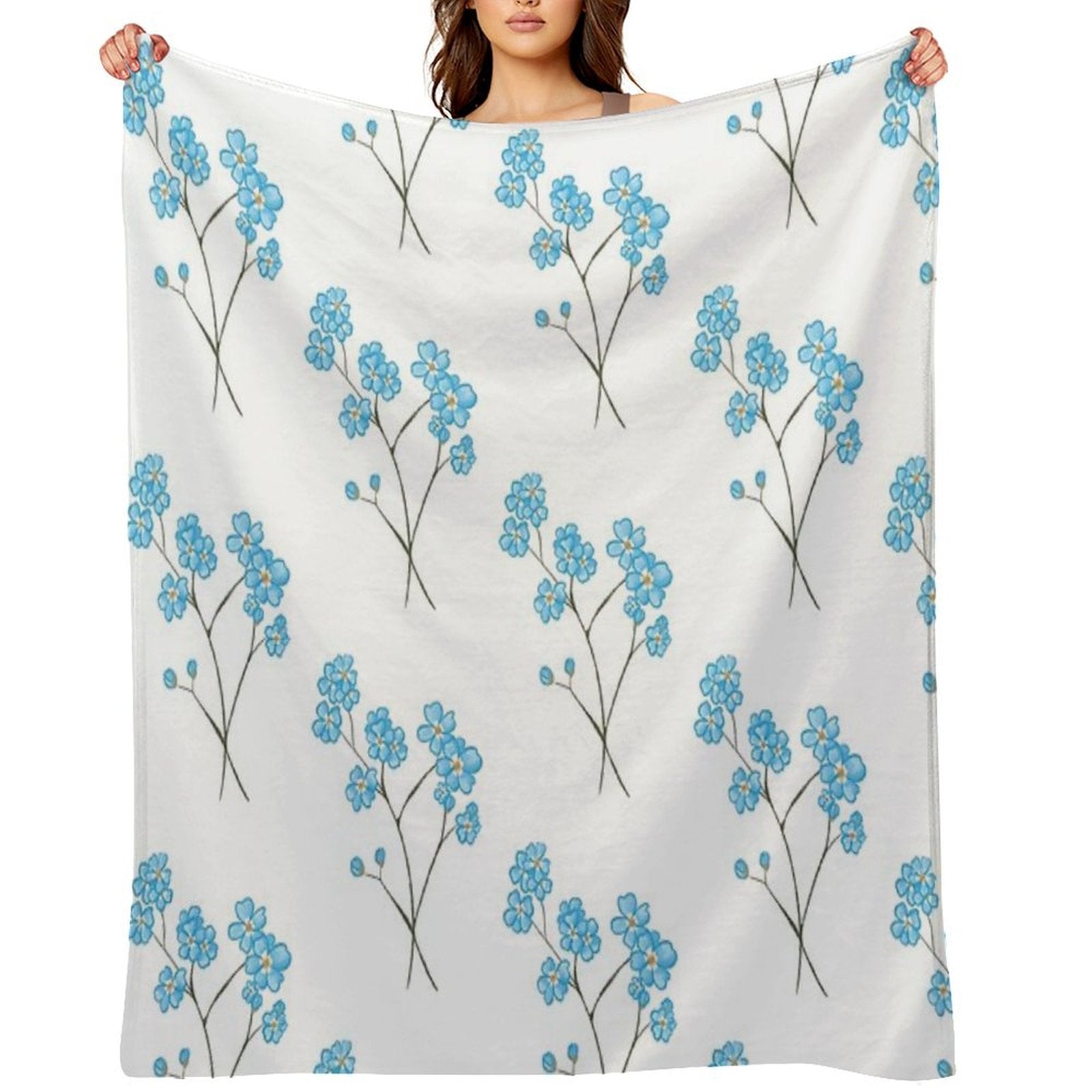 Forget Me Not Travel-friendly Throw Blanket