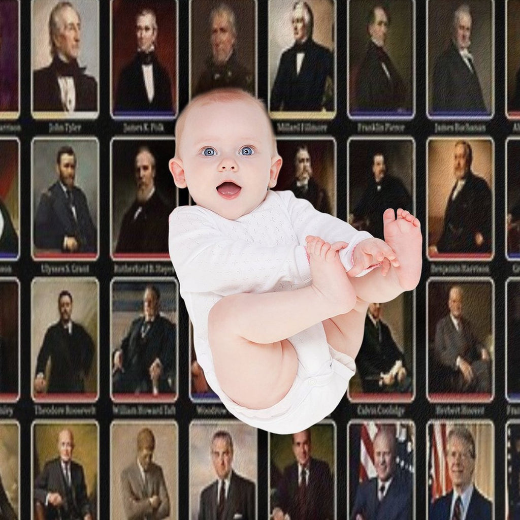 47 Presidents of The United States List (Updated - Including Trump) Premium Throw Blanket
