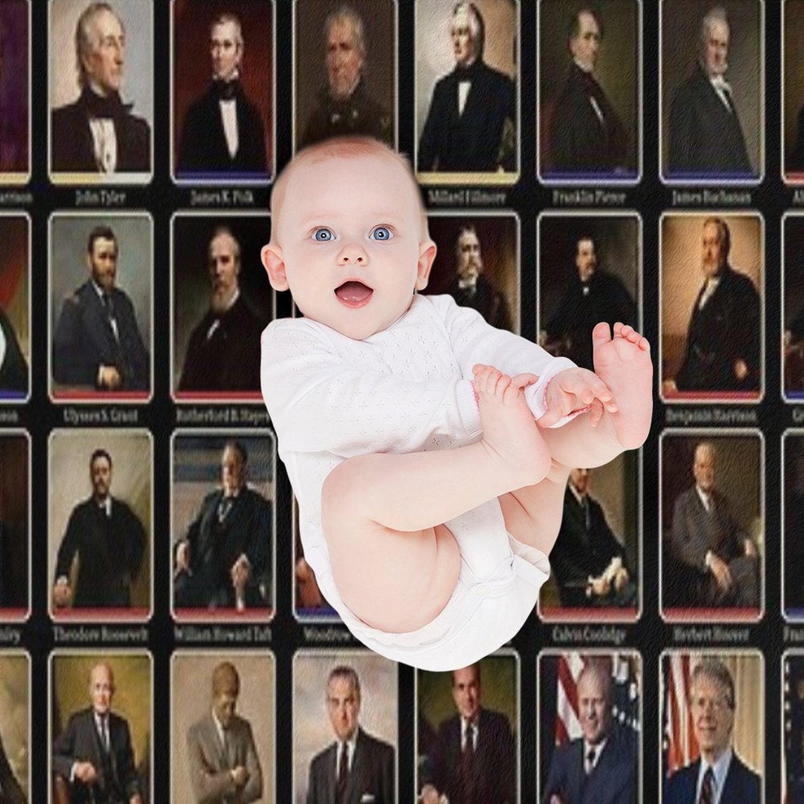 47 Presidents of The United States List (Updated - Including Trump) Premium Throw Blanket