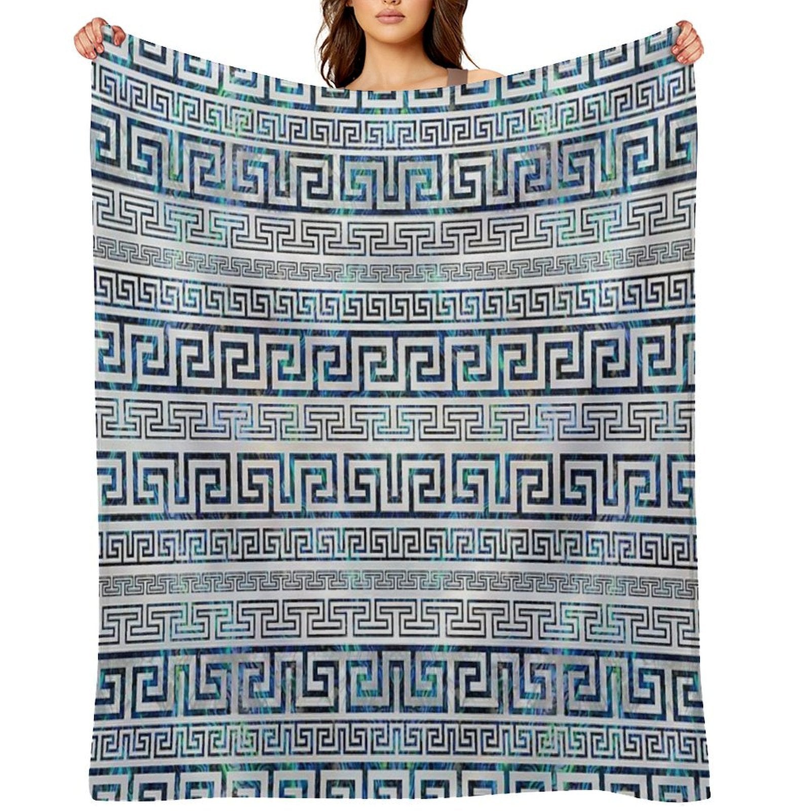 Greek Meander Pattern - Greek Key Ornament Comfort Throw Blanket