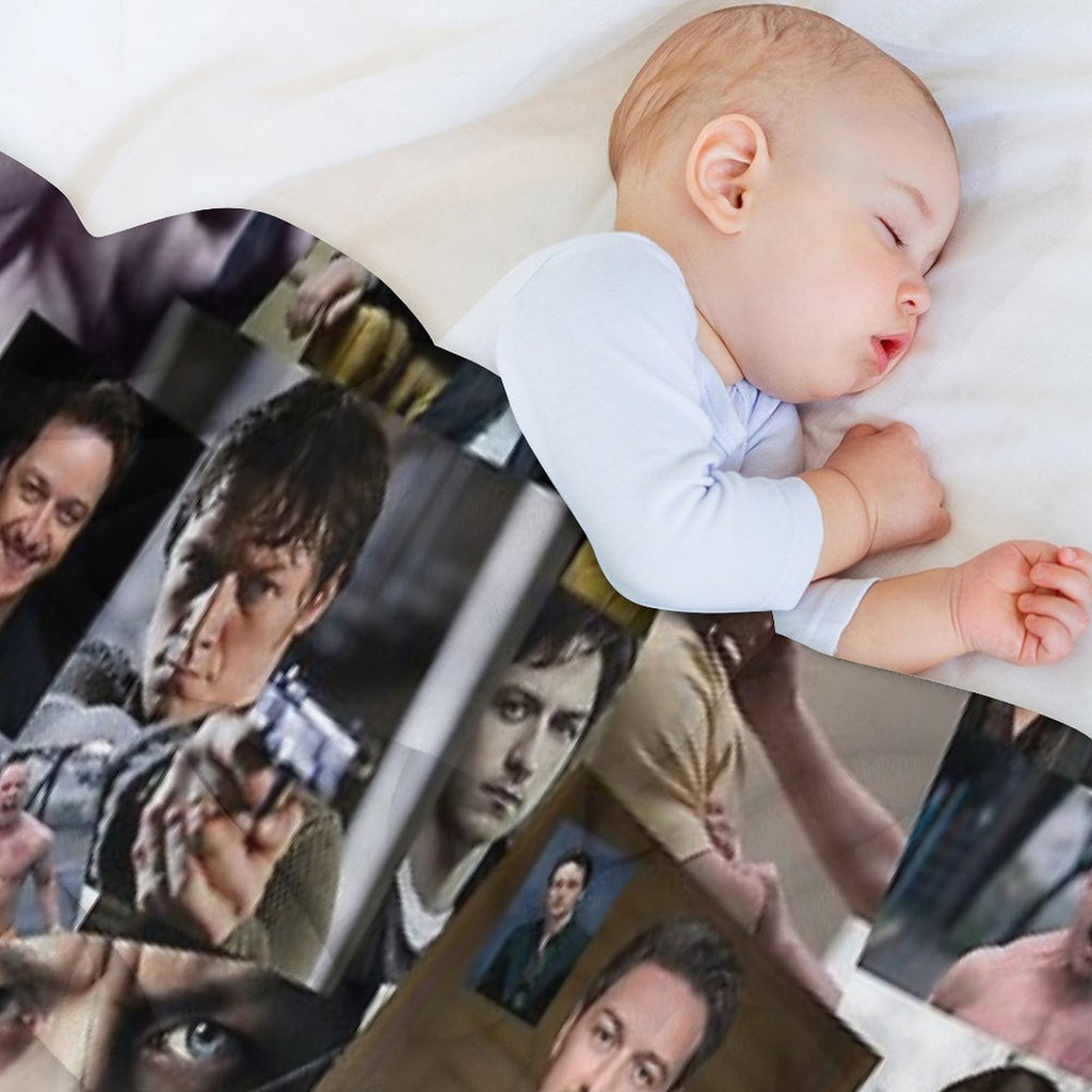 James McAvoy Seamless Abstract Photo Collage Velvety-soft Throw Blanket