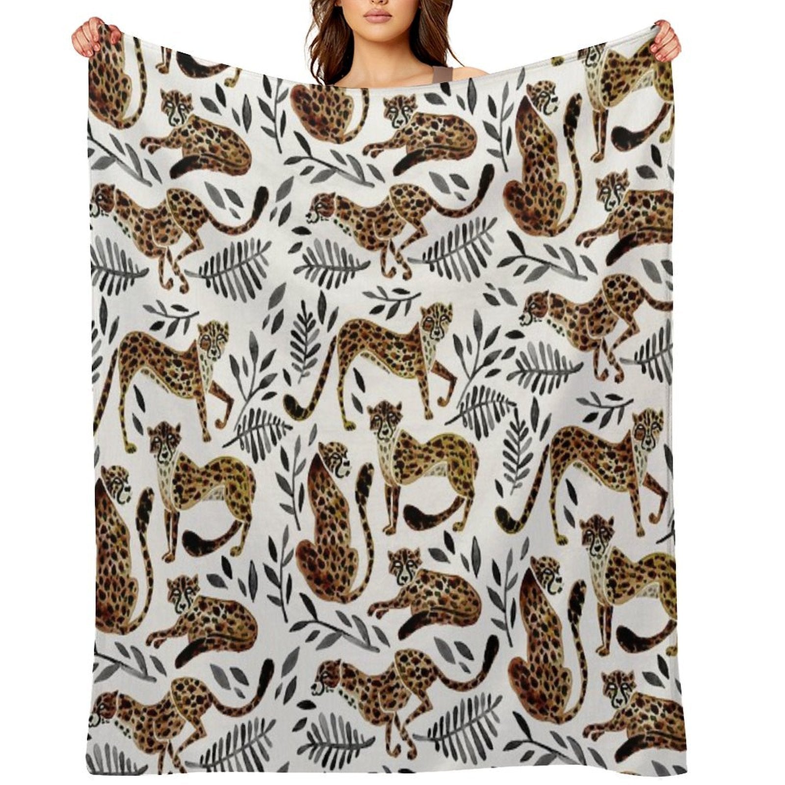 Cheetah Collection – Mocha & Black Palette Lightweight Throw Blanket