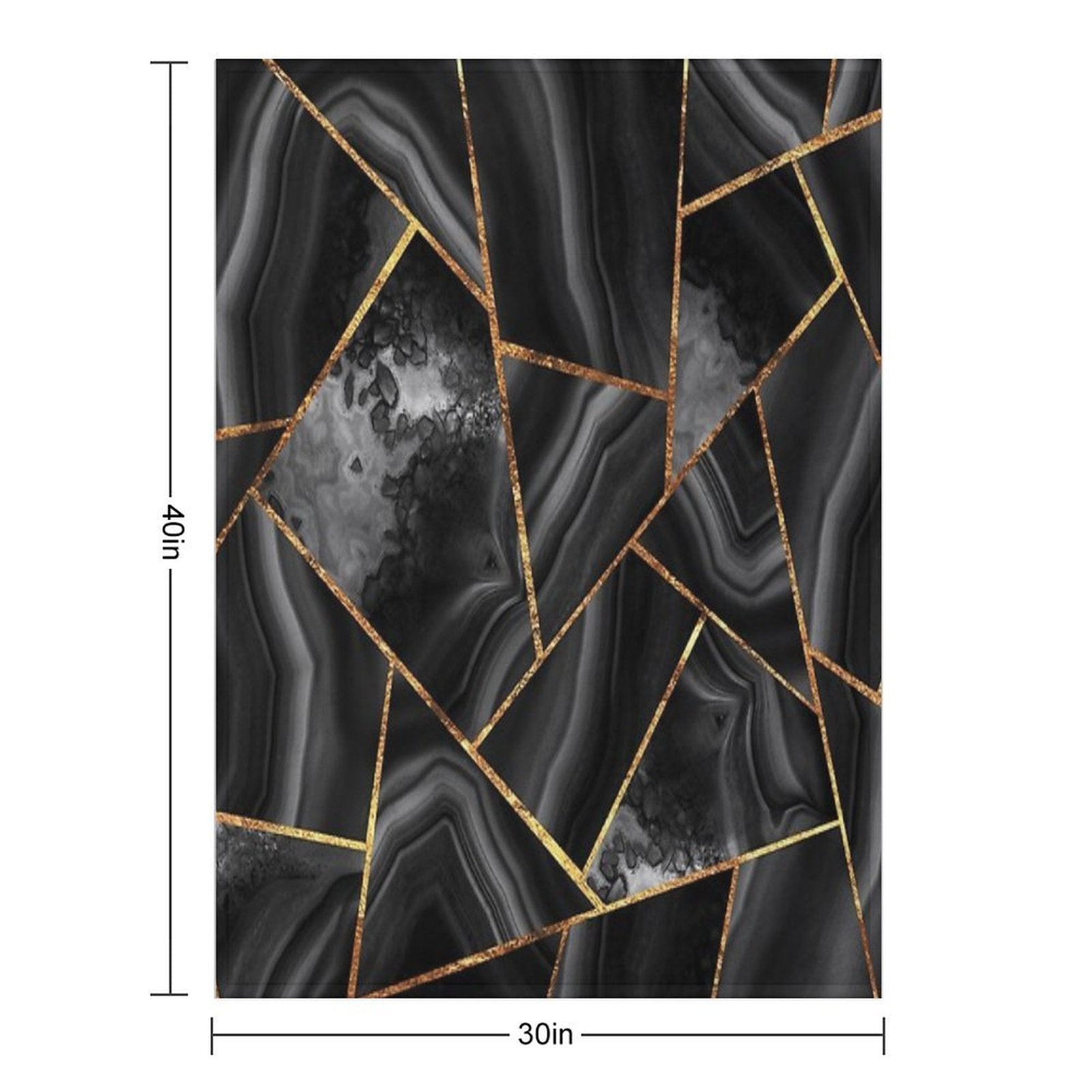 Black Night Agate Gold Geometric Glam #2 #geo #decor #art Comfort Throw Blanket