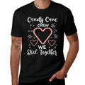 Christmas Candy Cane Crew Heart Holiday Family Candy Pajama  Quick-drying T-Shirt