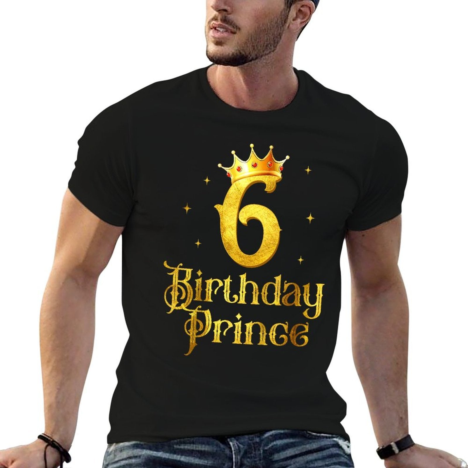 Kids 6th Birthday Decorations For Boys Prince 6 Years Old  Stretchy T-Shirt