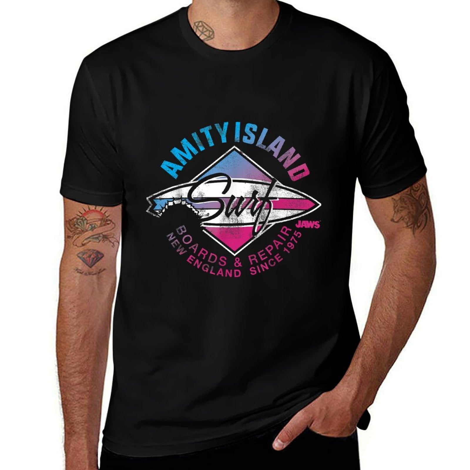 Jaws Amity Island New England Surf Shop Since  Moisture-wicking T-Shirt