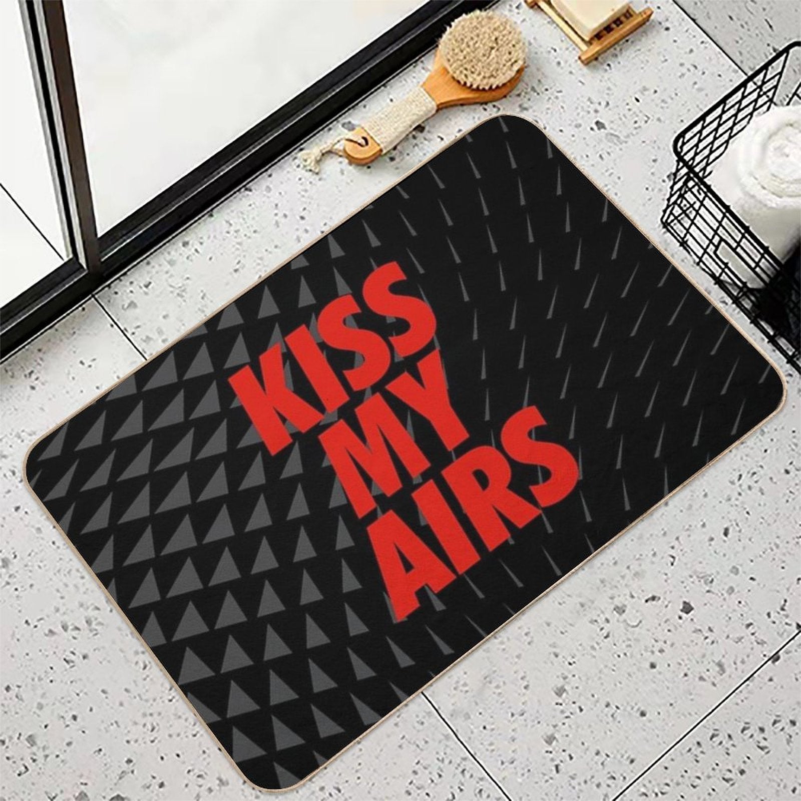 Kiss My Airs Sneaker Head Hype Red & Black  Rapid-Drying Bath Mat