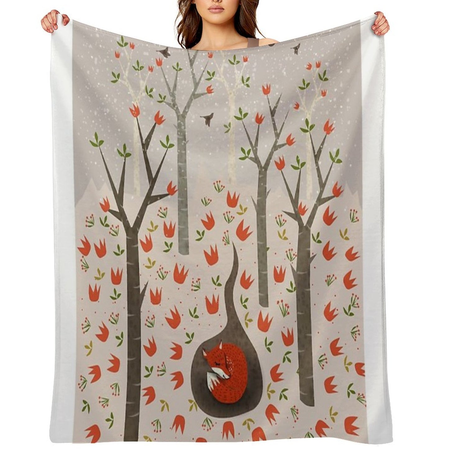 Sleeping Fox Sustainable Throw Blanket
