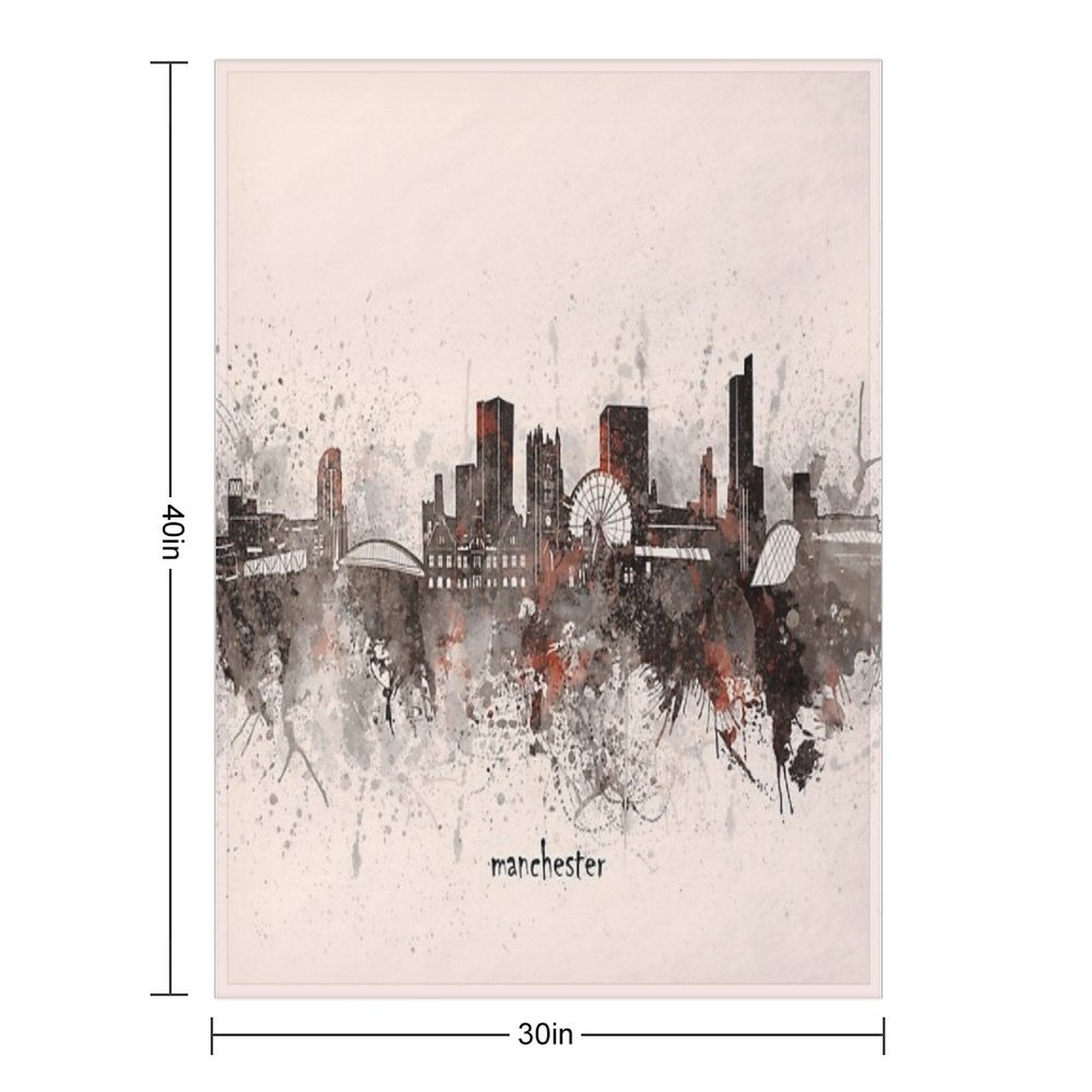 Manchester Skyline Anti-pilling Throw Blanket