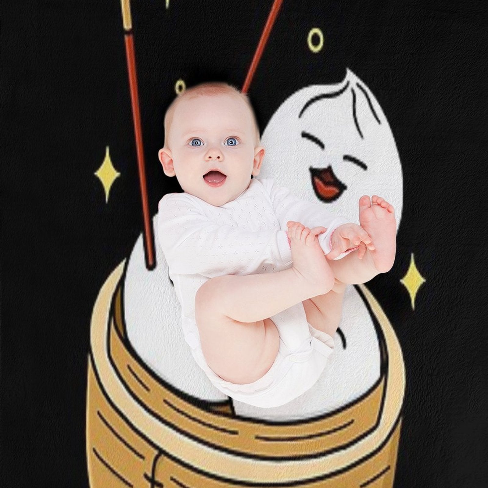 Happy Dumpling Eco-conscious Throw Blanket